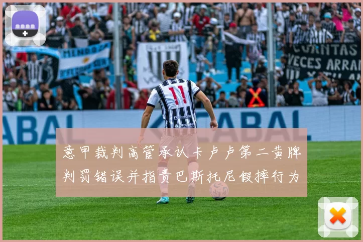 意甲裁判高管承认卡卢卢第二黄牌判罚错误并指责巴斯托尼假摔行为